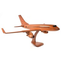 Boeing 737 wooden airplane kiln-dried mahogany 