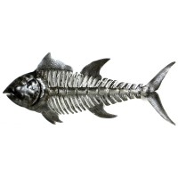 Handcrafted Fish Bones Metal Wall Art , Handmade in Haiti (