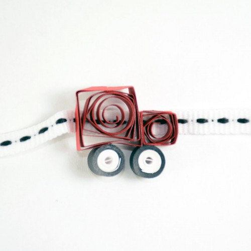 Kids Paper Quilling Car Rakhi