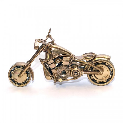 Harley Fatboy : Motorcycle Model 30cm Metal Sculpture