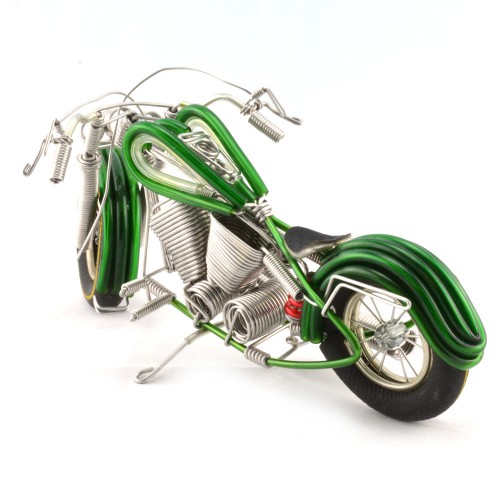 Wire Art Motorcycle Green - Handmade Aluminium Wire Art Sculpture