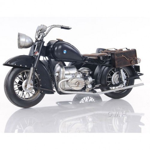 Black Vintage Motorcycle Scale Model
