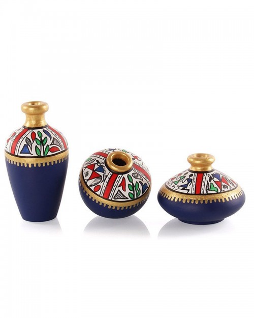 erracotta warli painting-blue