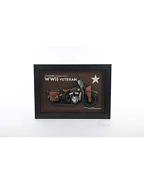 Vintage WWII Motorcycle 3D Painting