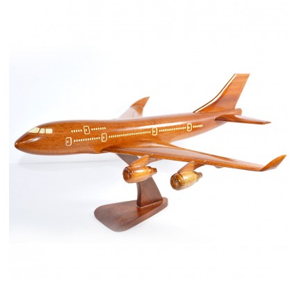 Boeing 747 wooden airplane kiln-dried mahogany