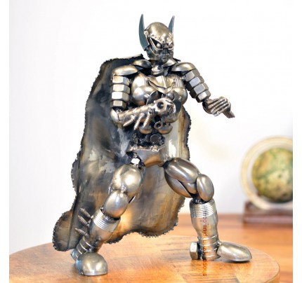 Batman Metal Sculpture - Marvel Warrior Model Recycled Metal Handmade