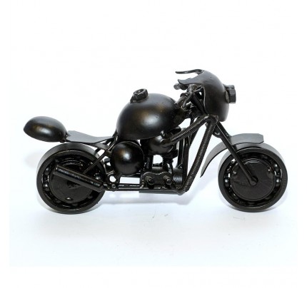 Ducati Sport Motorcycle Scrap Metal Art Sculpture - Black Medium