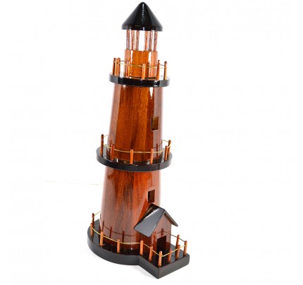 Mahogany Wood Lighthouse scale model - Handcrafted
