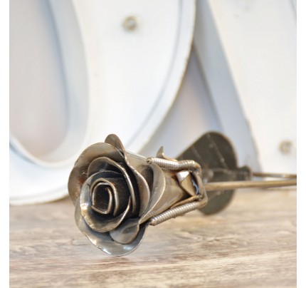 Rose Valentine Recycled Metal Model Handmade Art Sculpture Gift