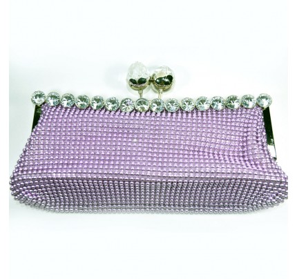 Shining Diamond Evening Clutch Bag - Magenta