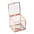 Small Glass Jewellery Box With Rose Gold - Monogram Simplicity Etching