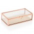 Personalized Glass Jewelry Box With Rose Gold - Modern Serif Initials Printing