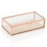 Personalized  Glass Jewelry Box With Rose Gold Edges