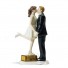 "A Kiss And We're Off!" Hand painted porcelain cake topper