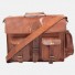 Vintage Leather Satchel Shoulder Bag - Handmade