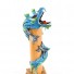 Dragon Incense Holder Bamboo Statuette Blue Dragon with Incense
