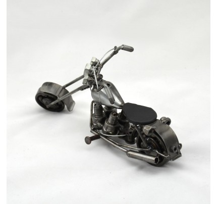 Harley Davidson : Motorcycle Model Metal Sculpture - Silver