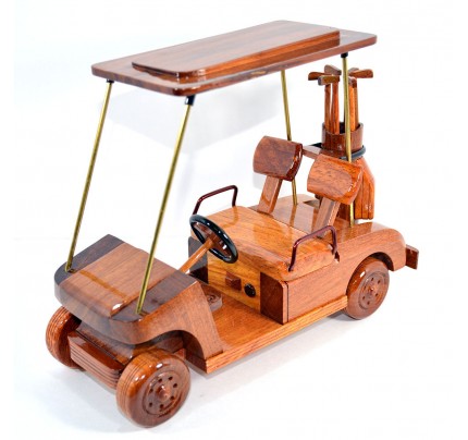 Golf Cart Wooden Mahogany Model : Gift for Golf lovers