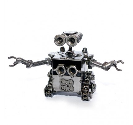 Wall E Robot Recycled Metal Sculpture Model : Handmade