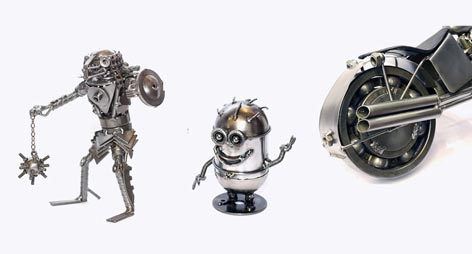 Scrap Metal Sculptures : Handcrafted Action Figures